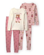 Carter's 4pc Kid Girl 'Not Bearly Sleeping' Long-Sleeve Sleepwear Set