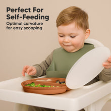 Load image into Gallery viewer, Keababies 1pc Prep Silicone Suction Plate WITH LID - Terra Cotta
