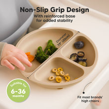 Load image into Gallery viewer, Keababies 1pc Prep Silicone Suction Plate WITH LID - Terra Cotta
