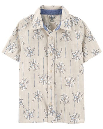 Oshkosh Kid Boy Palm Print Button-Front Shirt