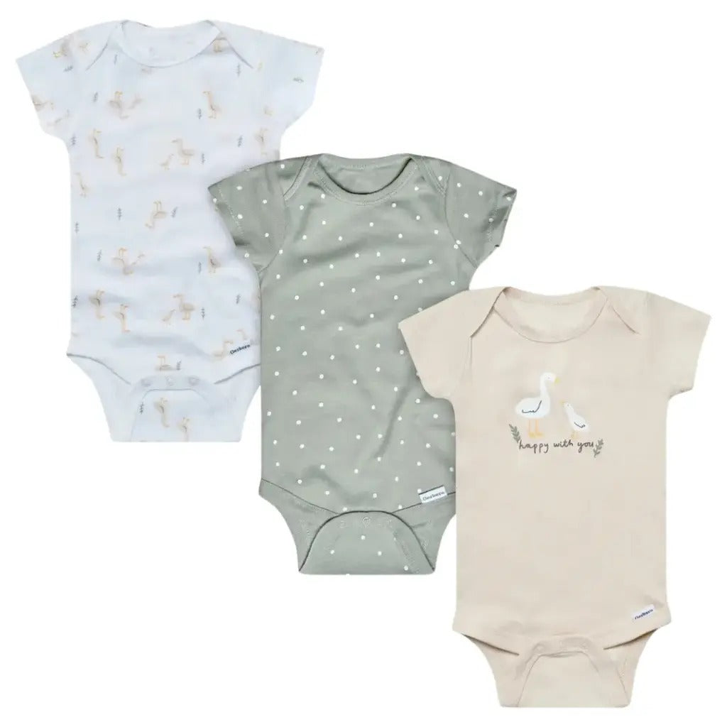 Gerber 3pc Baby Neutral Happy With You  Bodysuit Set
