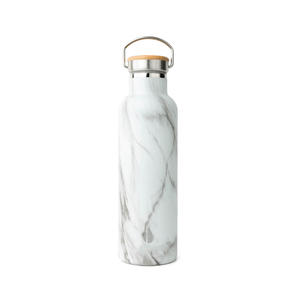 Garrafa de água Elemental Classic 750ml de aço inoxidável - mármore branco