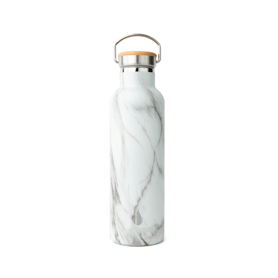 Elemental Classic 750ml Stainless Steel Water Bottle - White Marble