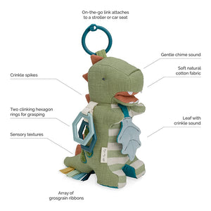 Itzy Ritzy - Bitzy Bespoke™ Link & Love™ Teething Activity Toy - Dinosaur