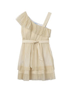 Mayoral Kid Girl Gold Pleated Dress