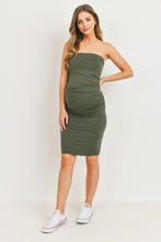 Cargar imagen en el visor de la galería, Hello Miz Strapless Maternity Bodycon Tube Dress - Olive
