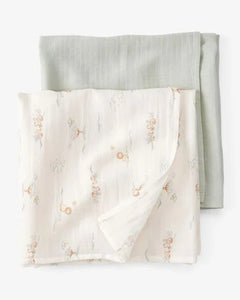 Carter's 2pc Baby Boy Muslin Swaddle Blankets - Green