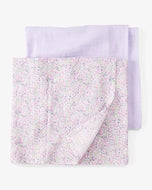 Carter's 2pc Baby Girl Muslin Swaddle Blankets - Purple Floral