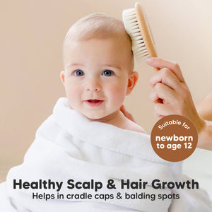 Keababies Baby Wooden Hair Brush (Blush)