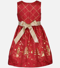 Load image into Gallery viewer, Bonnie Jean Kid Girl Delia Nutcracker Printed Dress with Cardigan
