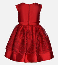 Cargar imagen en el visor de la galería, Bonnie Jean Kid Girl Noella Rosetta Red Party Dress
