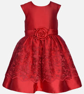 Bonnie Jean Kid Girl Noella Rosetta Red Party Dress