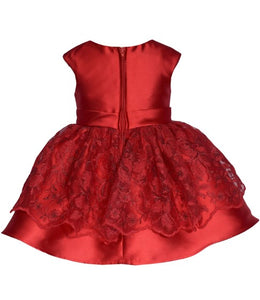 Bonnie Jean Toddler Girl Noella Rosetta Red Party Dress
