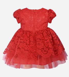 Bonnie Jean Baby Girl Zara Red Lace Dress
