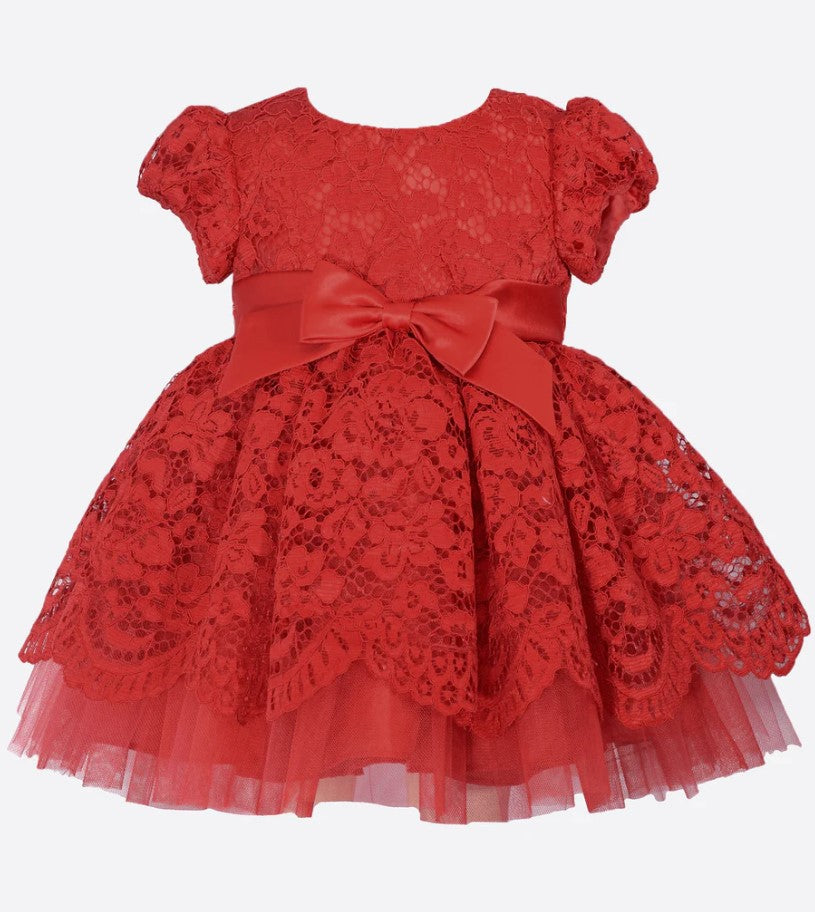 Bonnie Jean Toddler Girl Zara Red Lace Dress