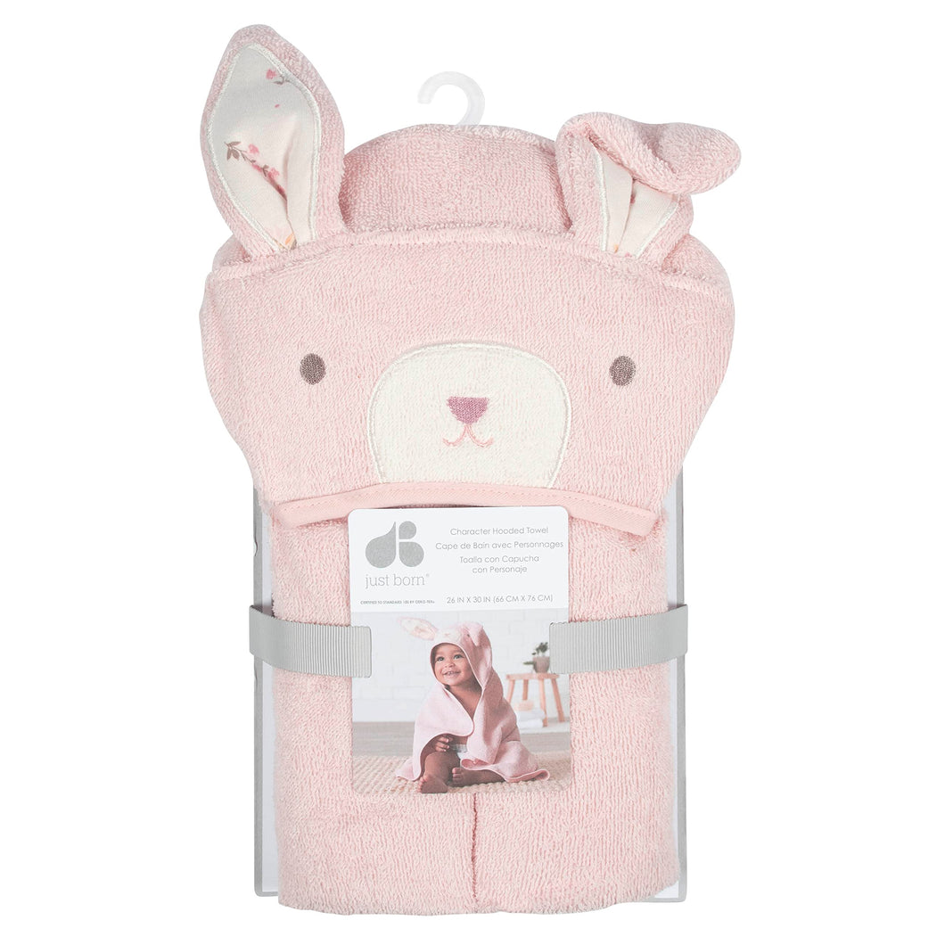 Just Born Hooded Towel - Pink Bunny