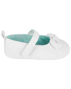 Sapatos de berço Mary Jane brancos para meninas Carter's