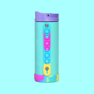 Elemental Iconic Pop Fidget 414ml Bottle with Sport cap- Popin' Blue Tie Dye