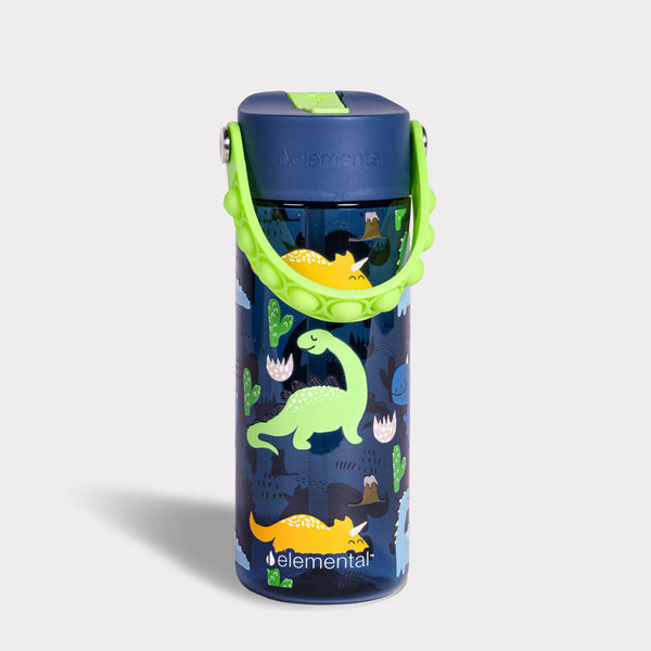 Elemental 532ml Splash Pop Fidget Bottle - Navy Dinosaur
