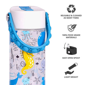 Elemental 530ml Splash Pop Fidget Bottle - Ocean Friends