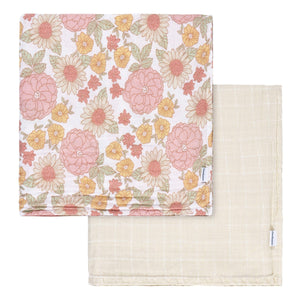 Gerber 2pk Swaddle Blankets - Pink Floral