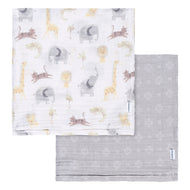 Gerber 2pk Swaddle Blankets - Neutral Animals