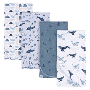 Gerber 4pc Flannel Blankets - Whale