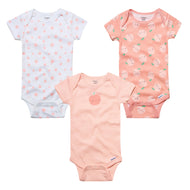 Gerber 3pc Baby Girl Feeling Peachy Bodysuit Set