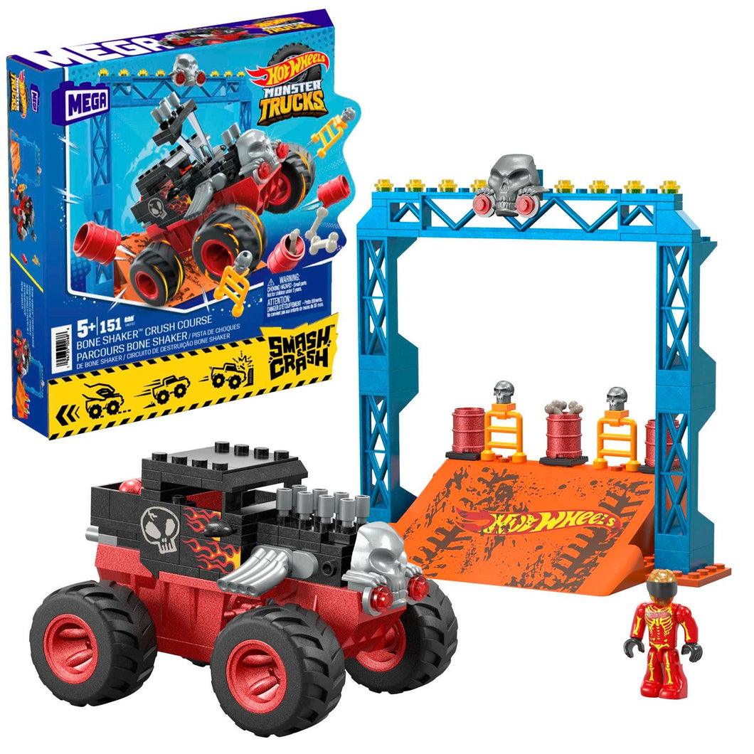 Mega Bloks 151pc Hotwheels Bone Shaker Crush Course