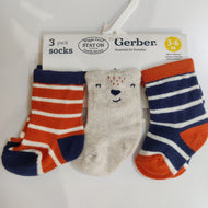 Carter's 3pk Baby Boy Brown Meias