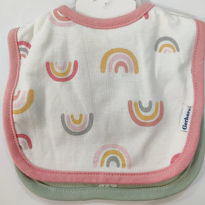 Gerber 2pc Girl Bibs - Rainbow