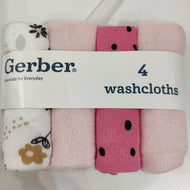 Gerber Baby Girl Washcloths - Pink Floral