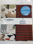 Gerber 2pc Flannel Blankets - Dino