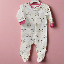 Cargar imagen en el visor de la galería, Gerber Baby Girl Pink Cat Zip-Up Footie Coverall Sleepwear
