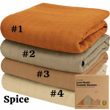 Cargar imagen en el visor de la galería, Keababies 1pk Lumi Muslin Swaddle Blankets (Spice)
