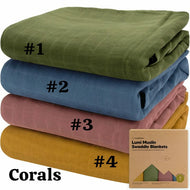 Keababies 1pk Lumi Muslin Swaddle Blankets (Corals)