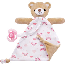 Carregar imagem no visualizador da galeria, Buba Teddy Bear With Pacifier Holder Blanket- pink
