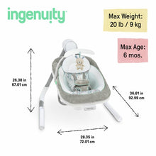 Cargar imagen en el visor de la galería, Ingenuity AnyWay Sway Multi-Direction Portable Baby Swing - Spruce (with music)
