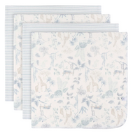 Just Born 4pk Receiving Blankets - Blue