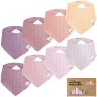 Keababies Lumi Muslin Bandana Bibs- Lavender (8-pieces)
