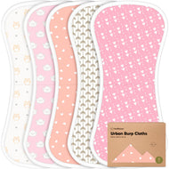 Keababies 5pk Urban Burp Cloths- (Pink Dreams)