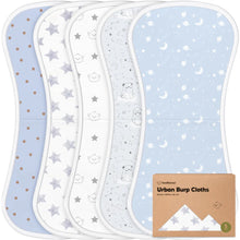 Afbeelding in Gallery-weergave laden, Keababies 5pk Urban Burp Cloths- (Constellation)
