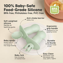 Load image into Gallery viewer, Keababies 2pc Lil’ Prep Baby Fork &amp; Spoon (Mellow)
