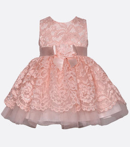 Bonnie Jean Kid Vestido de renda rosa menina