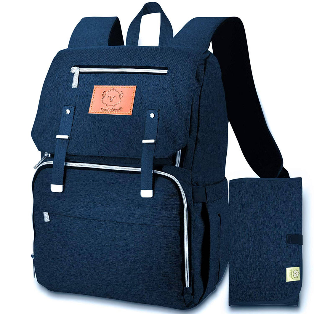 KeaBabies Explorer Diaper Backpack - Navy Blue