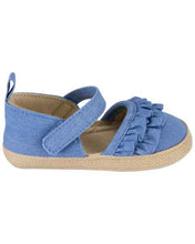 Load image into Gallery viewer, Oshkosh Baby Girl Chambray Espadrille Sandal Crib Shoes
