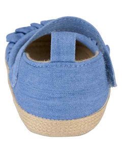 Oshkosh Baby Girl Chambray Espadrille Sandal Crib Shoes