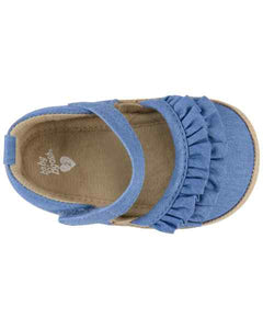 Oshkosh Baby Girl Chambray Espadrille Sandal Crib Shoes