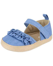 Cargar imagen en el visor de la galería, Oshkosh Baby Girl Chambray Espadrille Sandal Crib Shoes
