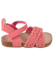 Cargar imagen en el visor de la galería, Oshkosh Baby Girl Pink Cork Sandal Crib Shoes
